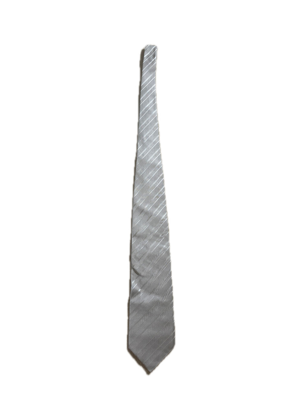 Kiton Napoli Silver Diagonal Stripe Tie